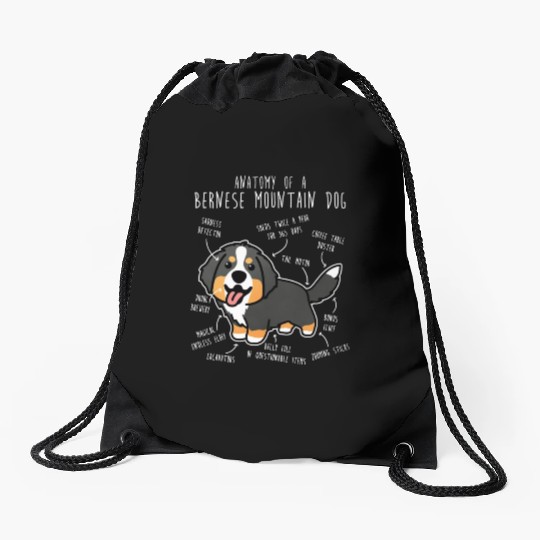 Bernese Mountain Dog Anatomy Drawstring Bags