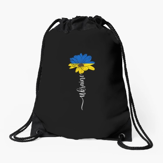 Ukraine Flag Sunflower Ukrainian Support Ukraine Drawstring Bags