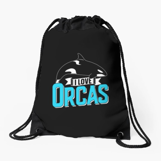 I Love Orcas Orca Whale Sea Drawstring Bags