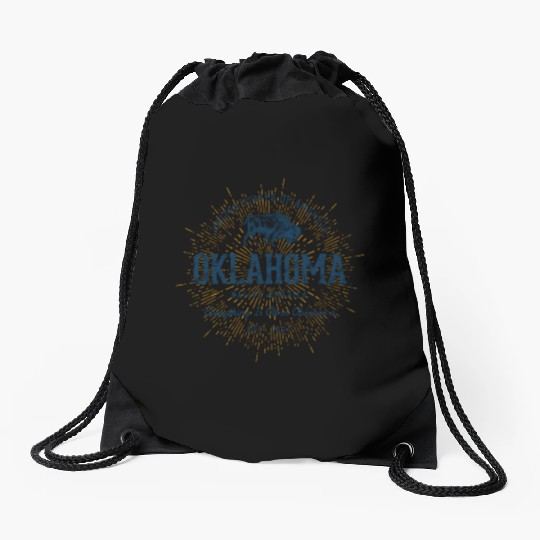 State Of Oklahoma Drawstring Bags