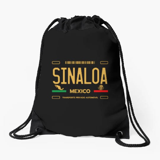 Sinaloa Meco License Plate Aesthetic Sinaloa Drawstring Bags