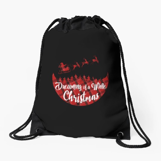 Dreaming of a White Christmas Drawstring Bags