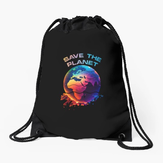 Save the Planet Nature Environment Earth Drawstring Bags