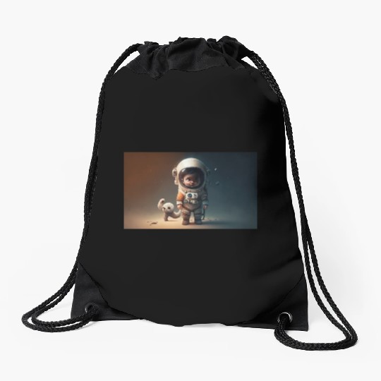Cosmic Steps: The Baby Astronaut's Journey Drawstring Bags