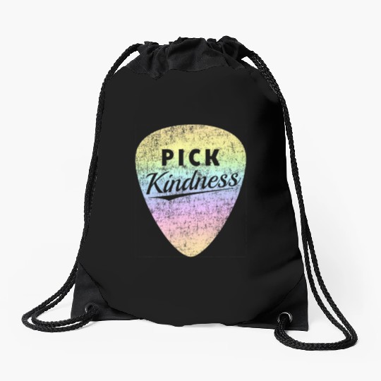 Pastel Rainbow Guitar Pick Pun Anti-Bullying Pick Drawstring Bags