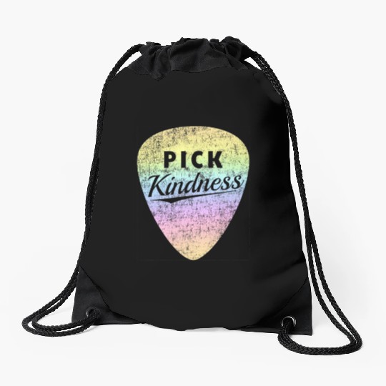 Pastel Rainbow Guitar Pick Pun Anti-Bullying Pick Drawstring Bags