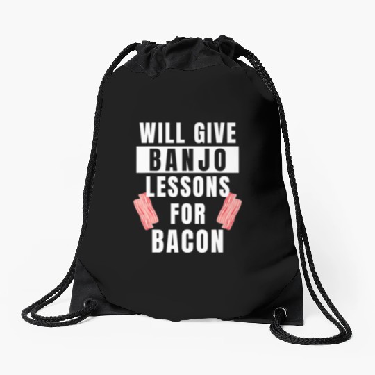 Banjo Player Lessons For Bacon Music Instrument Drawstring Bags