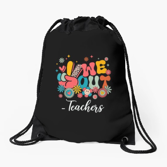Cute End Of School Year Teacher Summer Bruh We Out Drawstring Bags