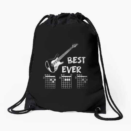 Best Dad Ever D A D Guitar Drawstring Bags