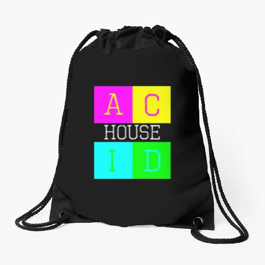 Acid house Drawstring Bags