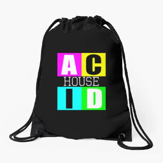 Acid house music Drawstring Bags