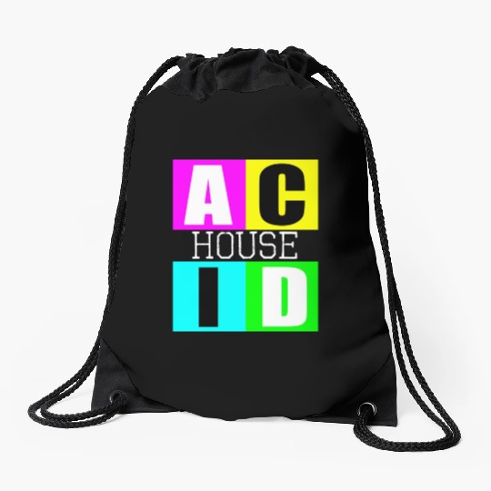 Acid house music Drawstring Bags