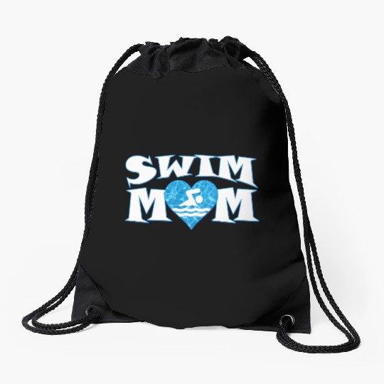 Swim Mom He Shaped Pool Water Swimmer Swimming Drawstring Bags