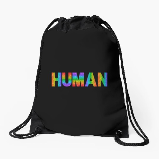HUMAN LGBT Flag Gay Pride Month, LGBTQ Rainbow Drawstring Bags