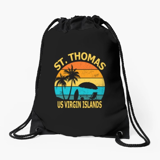 Travel St Thomas Us Virgin Islands Vacation Souven Drawstring Bags