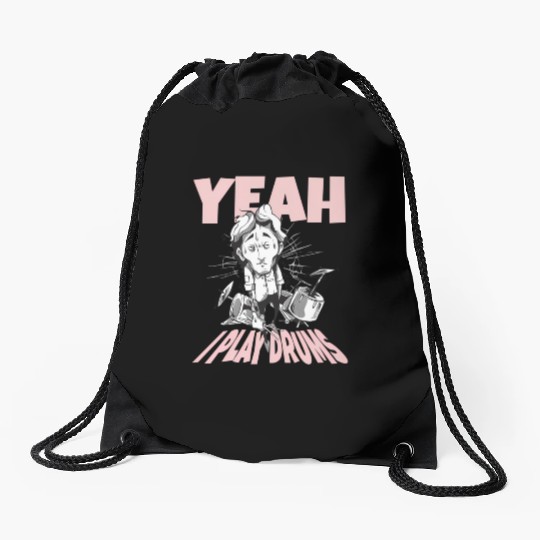 Drummer Drums Heavy Band Drawstring Bags