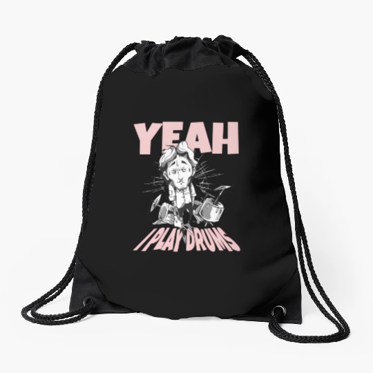 Drummer Drums Heavy Band Drawstring Bags