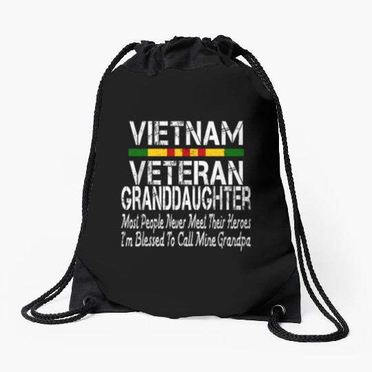 US Army Vietnam Veteran Granddaughter Drawstring Bags