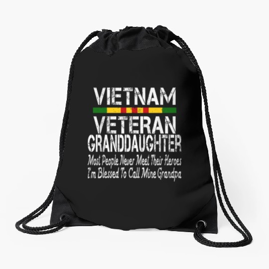 US Army Vietnam Veteran Granddaughter Drawstring Bags