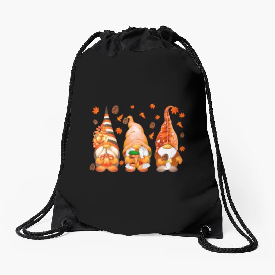 It's Fall Y'all Cute Gnomes Pumpkin Autumn Fall Drawstring Bags