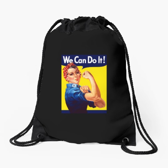 Rosie The Riveter We Can Do It Drawstring Bags