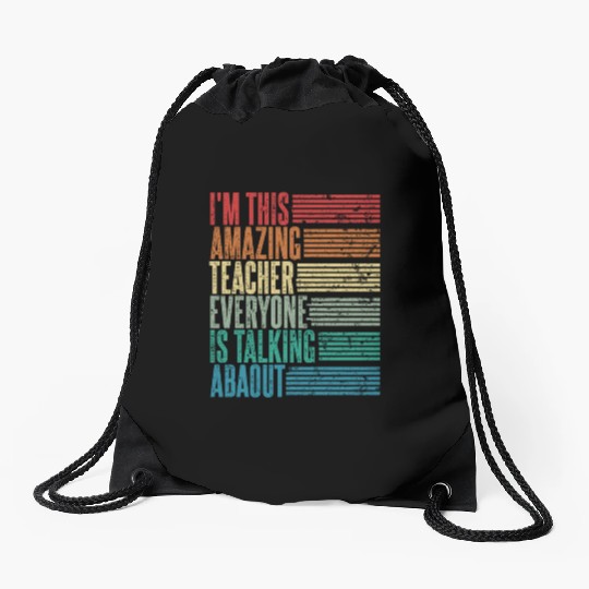 Vintage Teacher Profession Gift Retro Drawstring Bags