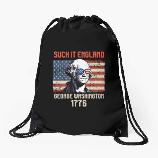 Suck it England George Washington 1776 USA Drawstring Bags