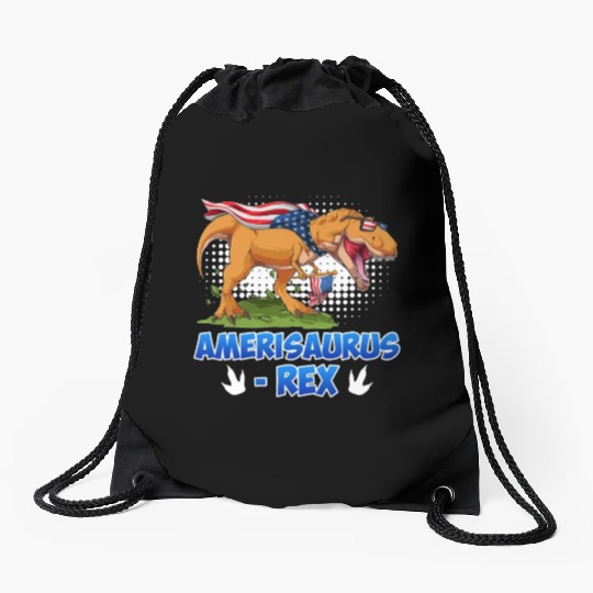 Amerisaurus Rex America Party Independence Day Drawstring Bags