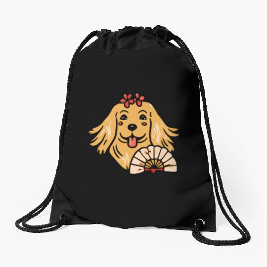 Golden Retriever Geisha Dog Lover Terrier Drawstring Bags