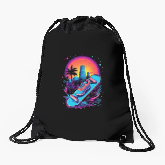 Skateboarding Skateboard Skates 80s 90s Retro Drawstring Bags