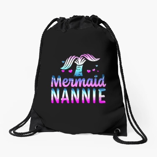 Mermaid Nannie Grandma For Mothers Day Drawstring Bags