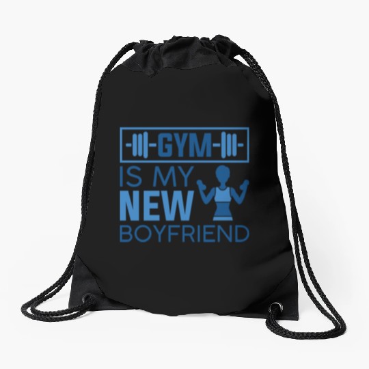 Gym Is My New Boyfriend 70s Drawstring Bags