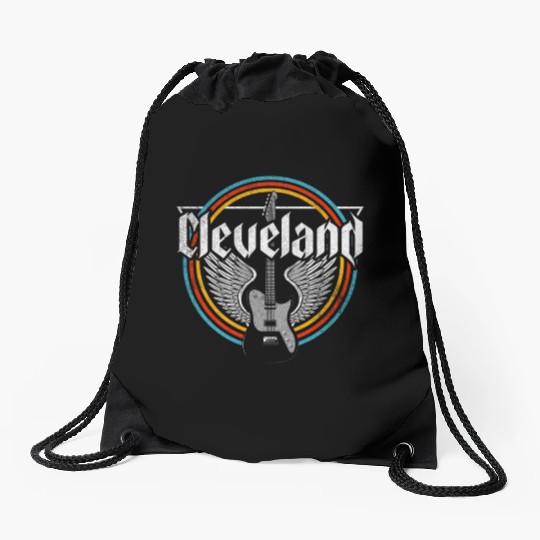 Cleveland Ohio Rock Music Drawstring Bags