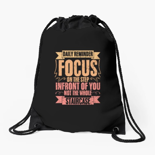 Daily Reminder Vintage Retro Affirmation A Drawstring Bags