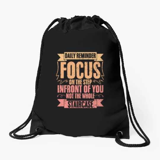 Daily Reminder Vintage Retro Affirmation A Drawstring Bags