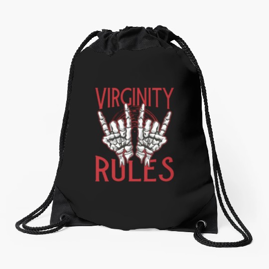 Virginity Rules Nerd Summer Camp Drawstring Bags