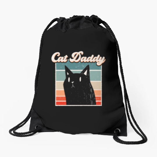 Cat Daddy Synthwave Drawstring Bags
