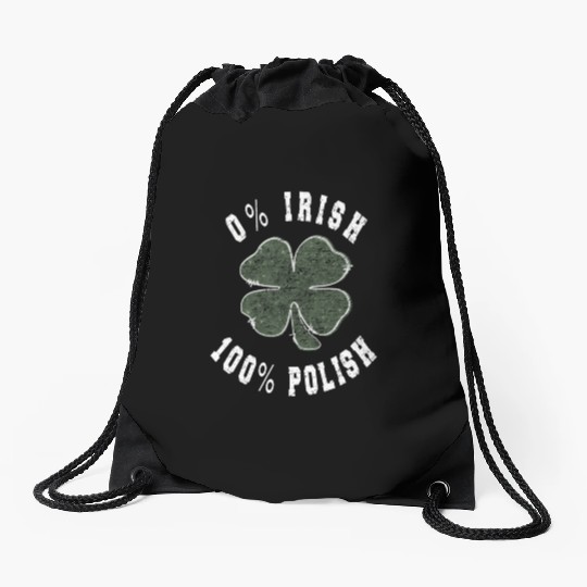 0 Irish 100 Polish Shamrock Drawstring Bags