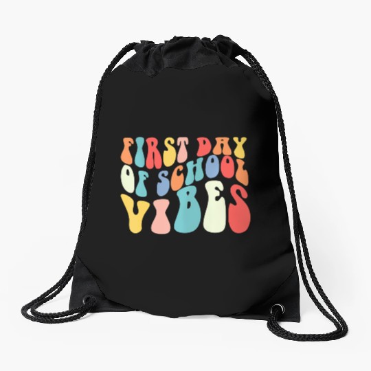 Back to School Teachers Student First Day of Drawstring Bags