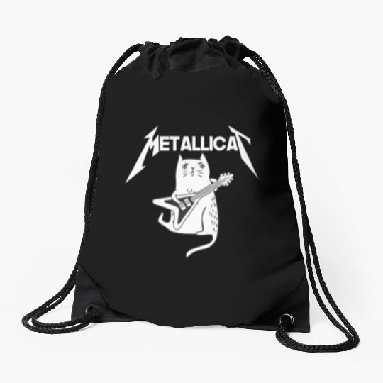 Mettalicat Rock Band Guitar Funny Christmas Drawstring Bags