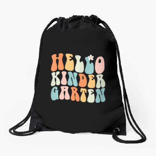Hello Kindergarten Teacher Team Back To School Drawstring Bags