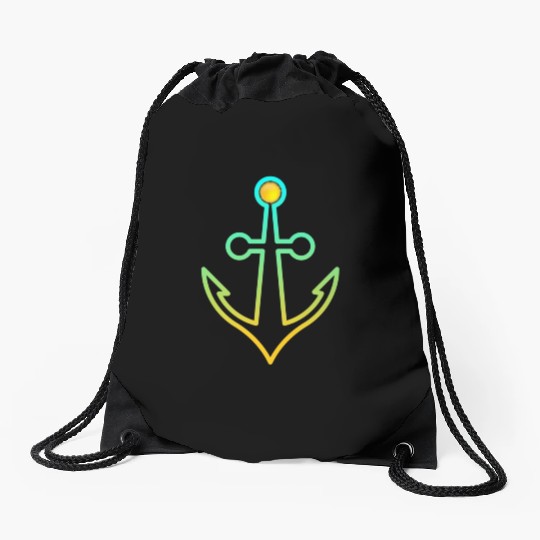 Preppy Nautical Anchor For Sailors Boaters Drawstring Bags
