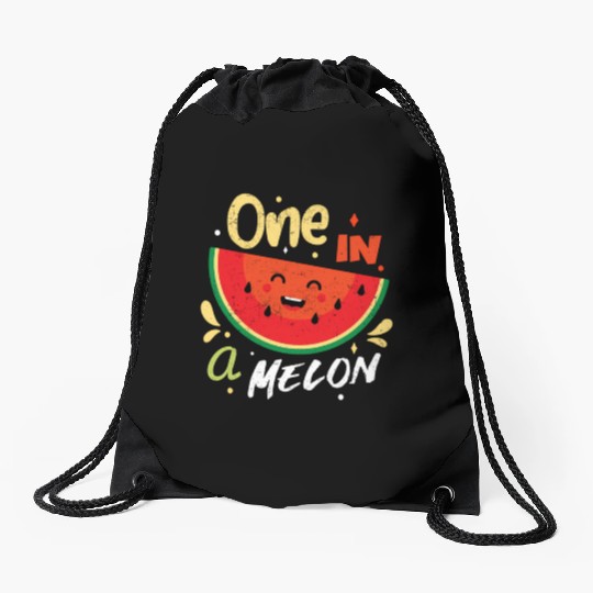 One In A Melon Watermelon Fruitarian Summer Fruit Drawstring Bags