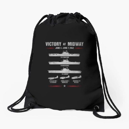 Victory At Midway Battel World War 2 Drawstring Bags