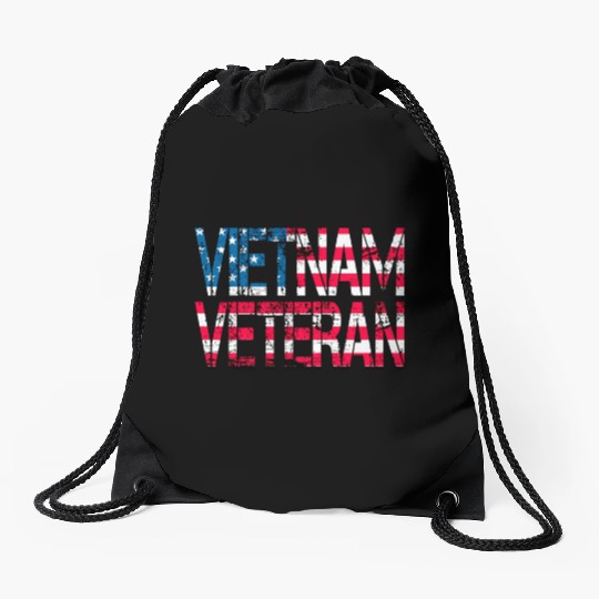Vietnam Veteran Us Flag Vietnam Vets Drawstring Bags