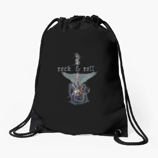 Rock and Roll Guitar product Drawstring Bags