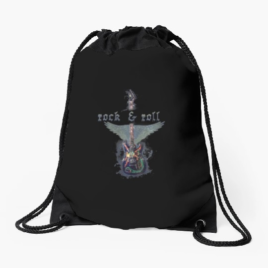 Rock and Roll Guitar product Drawstring Bags