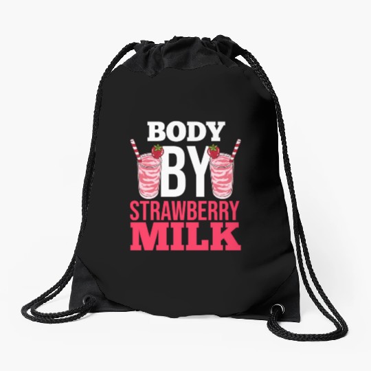 Strawberry Milk Shake Korean Vegan Japanese Drawstring Bags