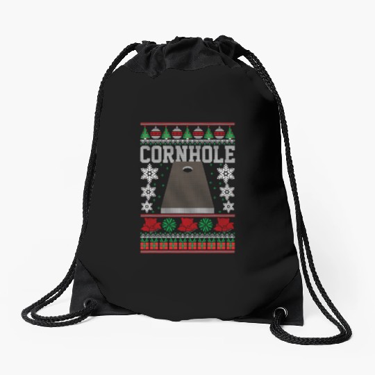 Cornhole Ugly Happy Drawstring Bags