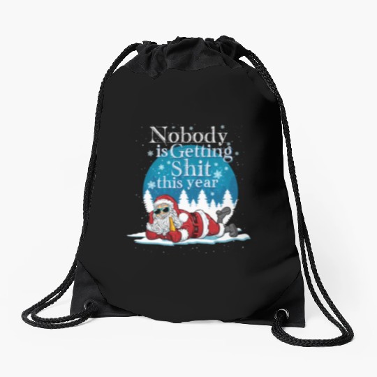 Santa 2020 Claus Ugly Bad Santa Drawstring Bags